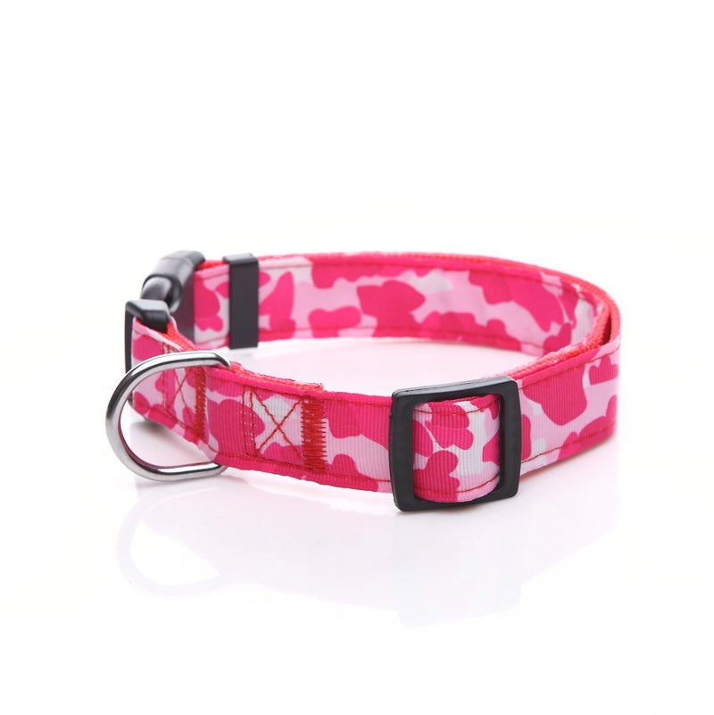 TAIDA Dog Collar, Nylon Camouflage Adjustable Collar, 1 Inch Wide, for Large Medium Dog (Red) - Image 2